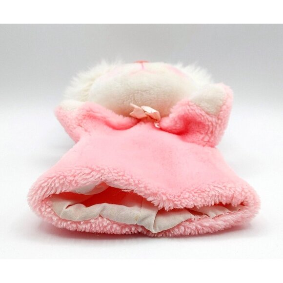 24K Polar Puff Stuffed Plush Pink White Kitty Cat Kitten Hand Puppet Rattle 10" - Picture 5 of 5